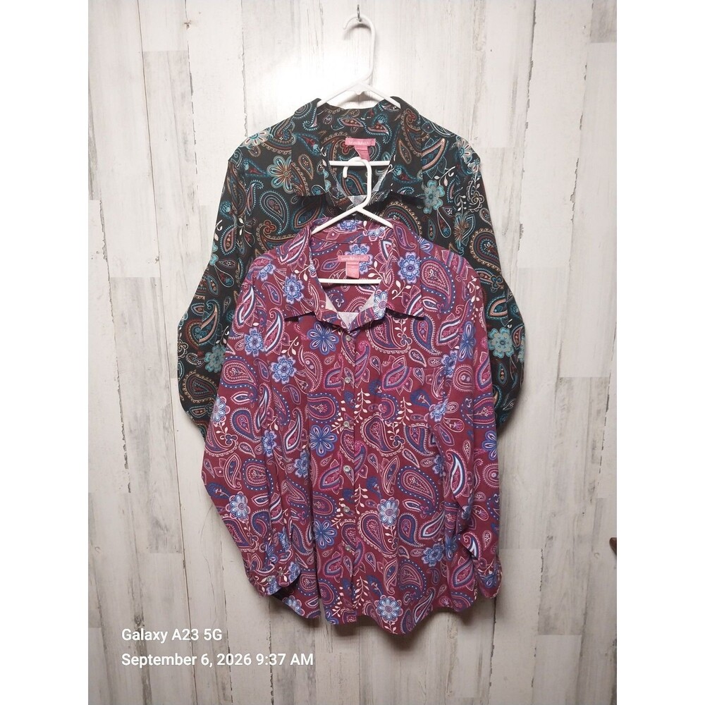 Woman Within Paisley Blouse Lot Of 2 Size 2X